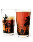 Bigfoot in the Forest Custom Pint Glasses 1