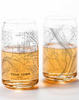 Custom Topographic Map Pint Glasses