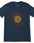 Colorado Topographic Custom Tshirt Heather Navy