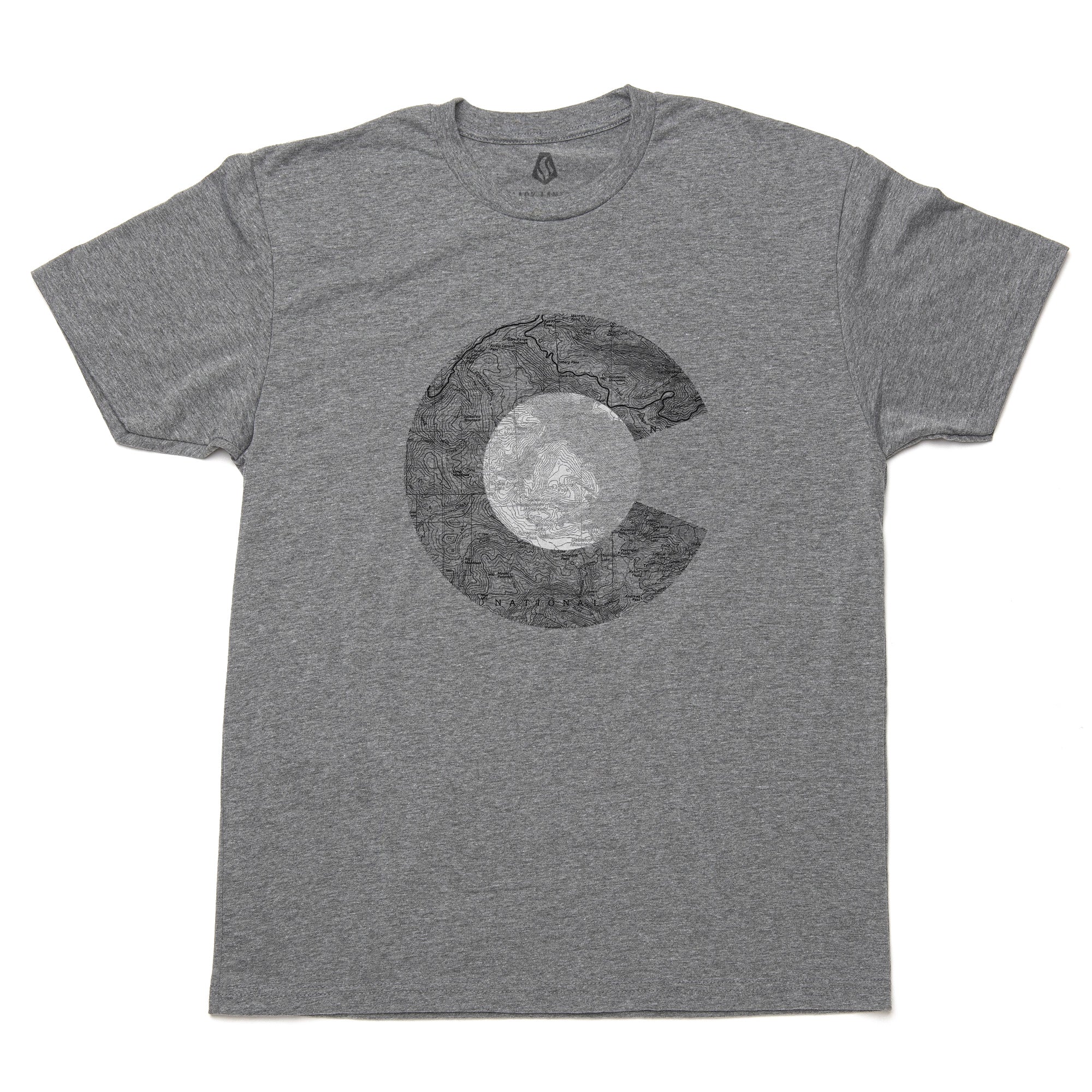 Colorado Topographic Custom Tshirt Heather Grey