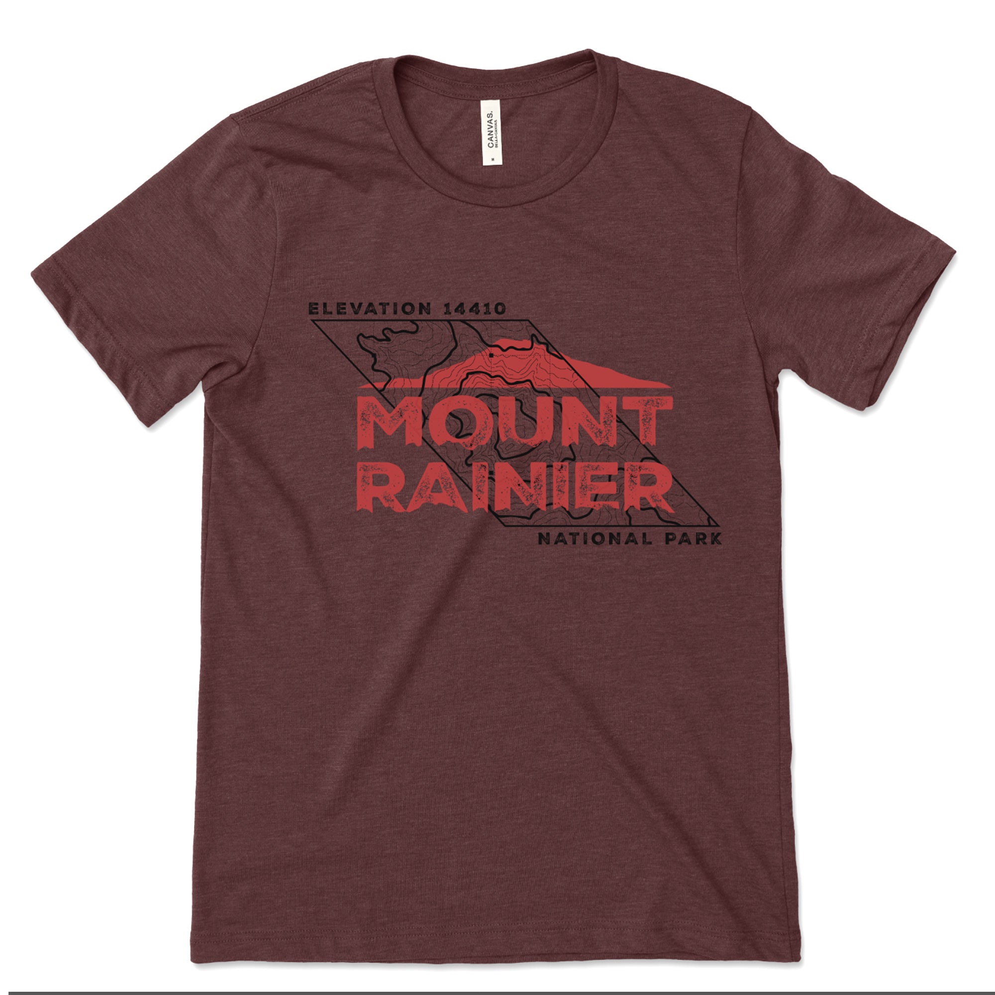 Vintage Topographic Custom Tshirt Heather Maroon